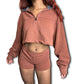 Burnt Sienna Quarter zip Two Piece Sweater