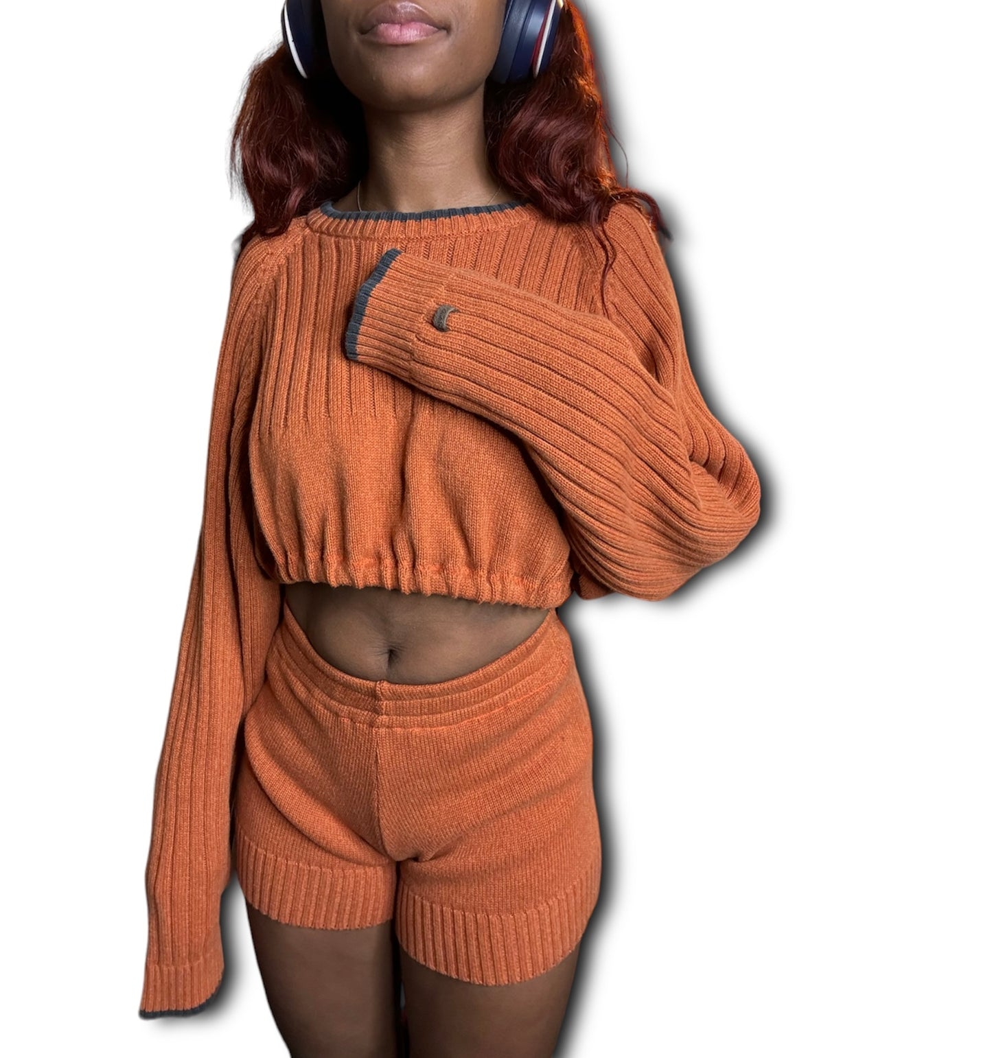 Orange Columbia Sweater Set