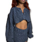 Charcoal Blue Sweater Set