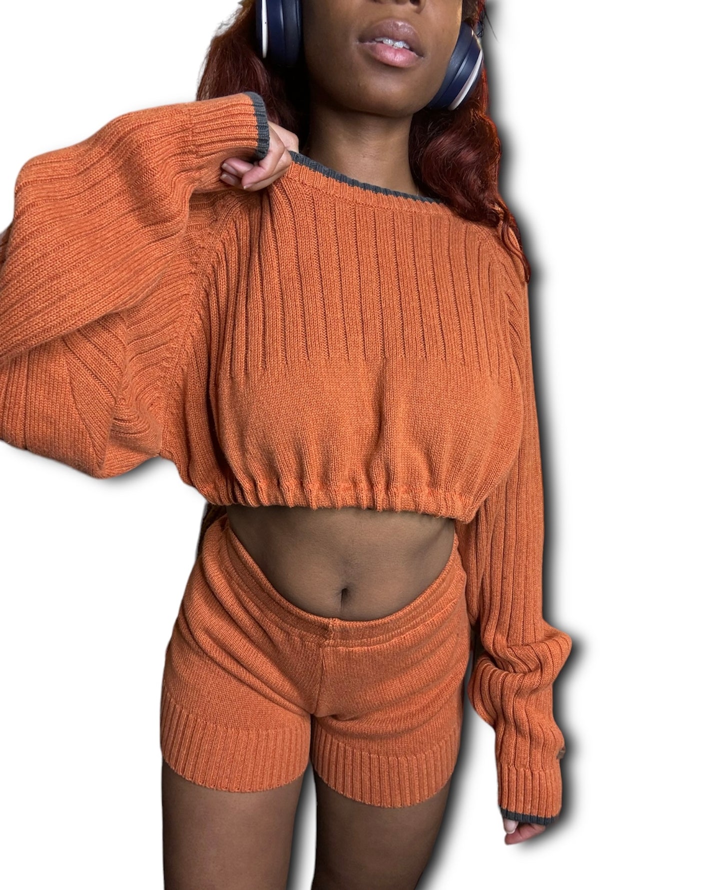 Orange Columbia Sweater Set