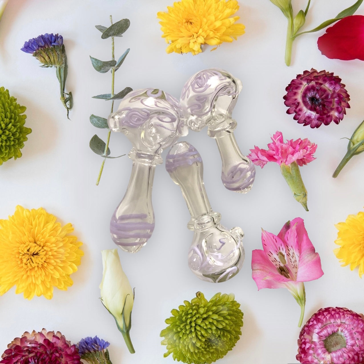 Bikini Bottom Flowers Glass Pipe