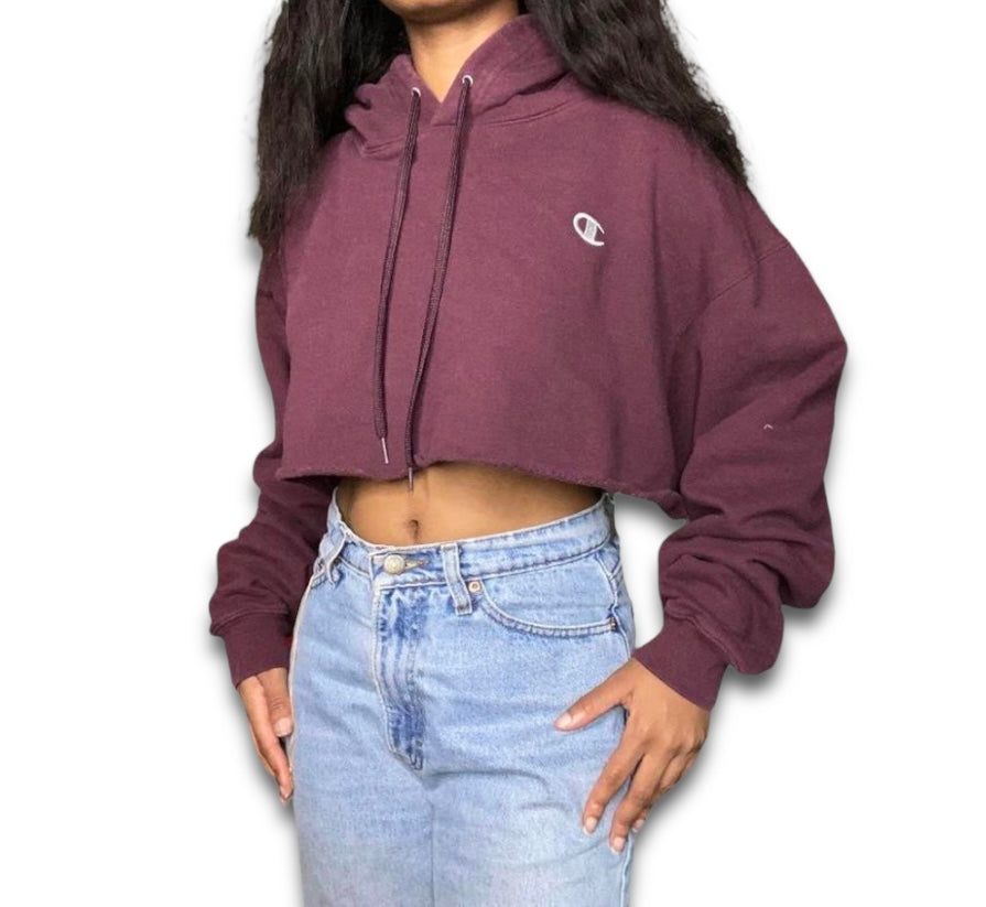 Pre Loved Cropped Champion Hoodie Yugenn Designs LLC by Bri