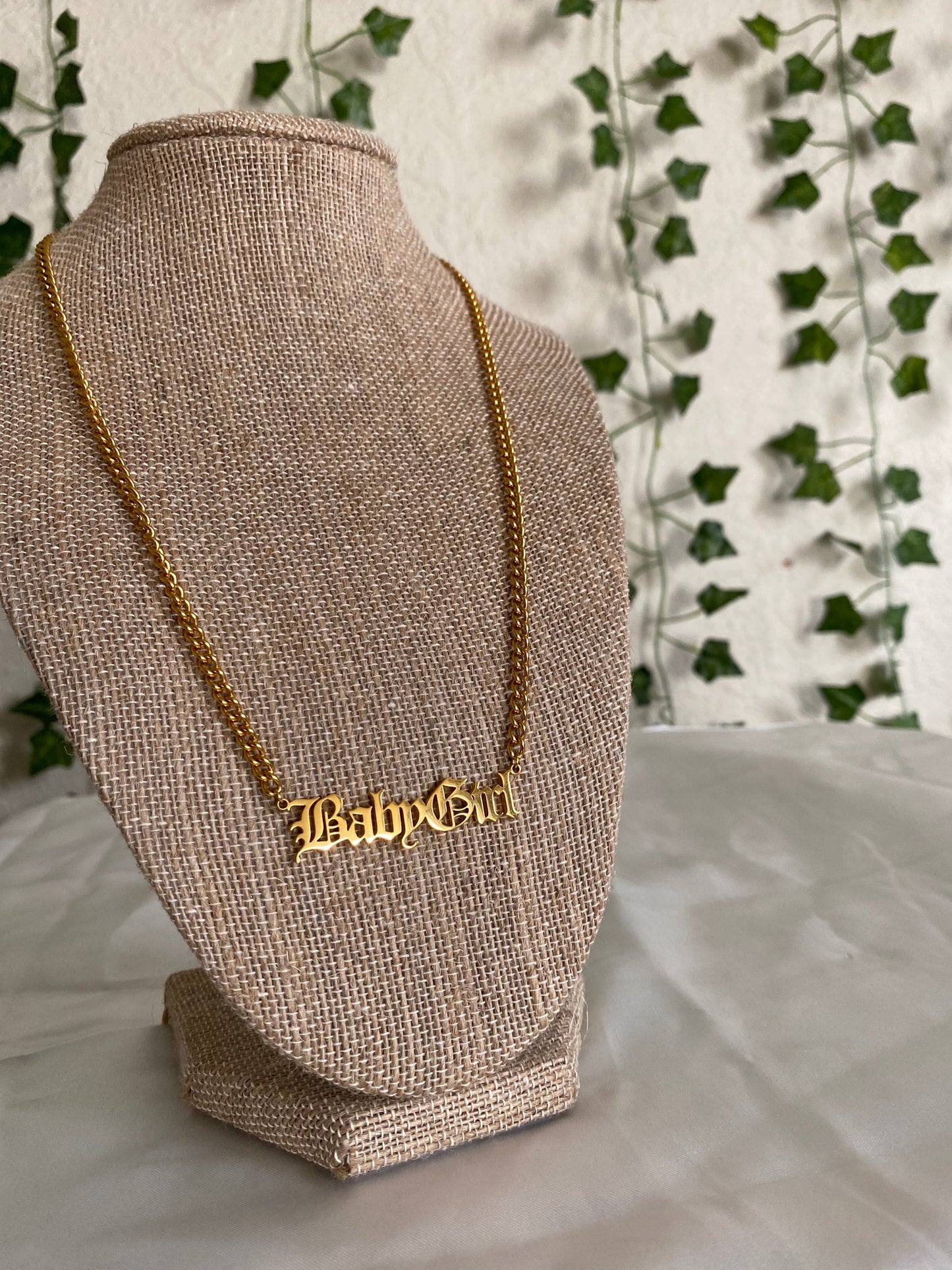 “ Baby Girl “ 14k Gold Plated Necklace